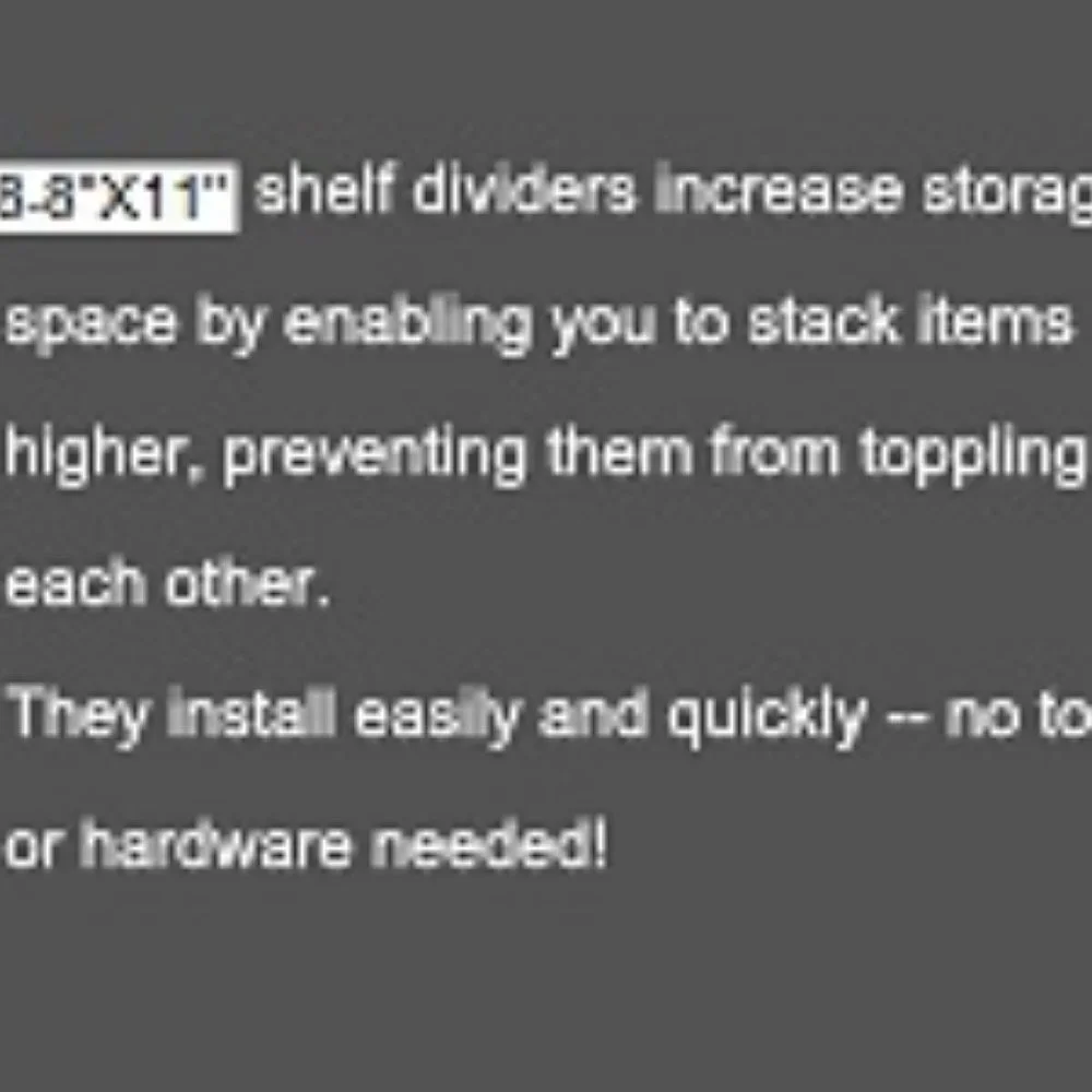 4 Adjustable Shelf Dividers for Closets, kitchens, books *GRAY 4 sale * see pics